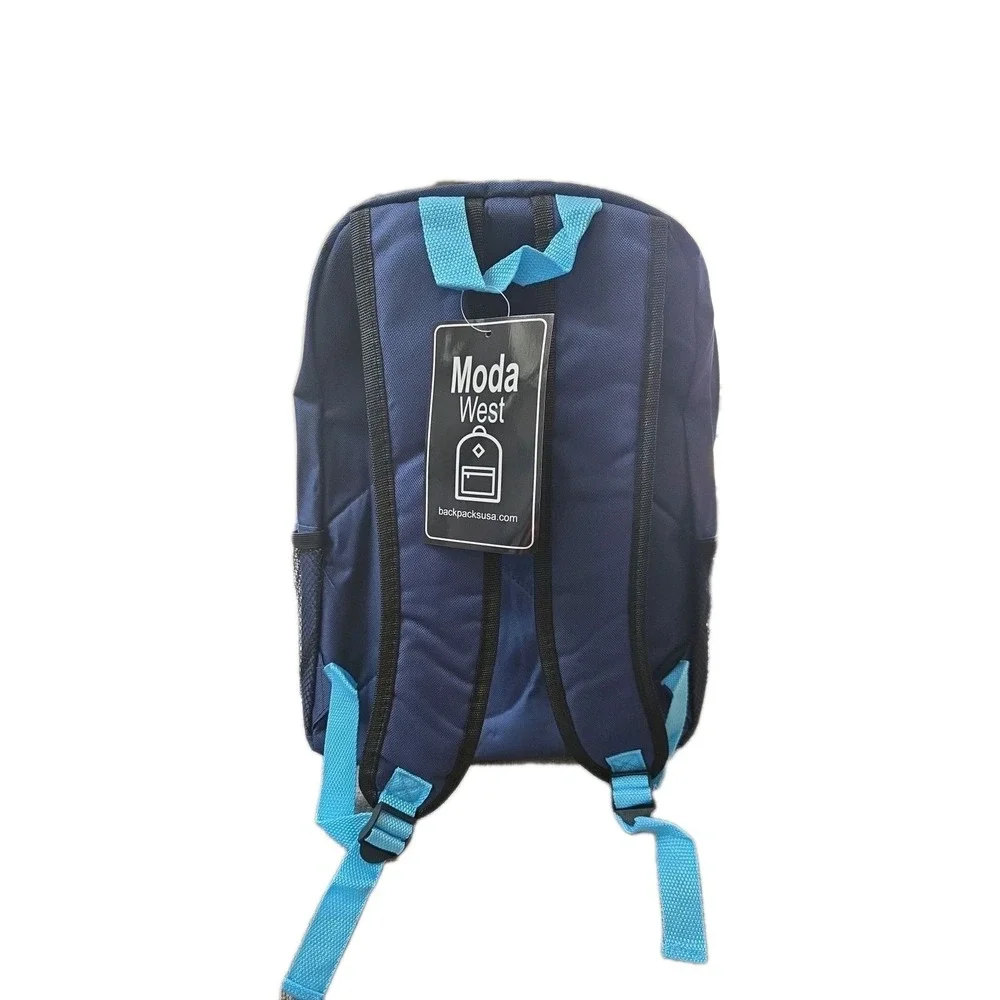 17 Inch Kids ‎ Teal And Blue Backpack With Side Pockets